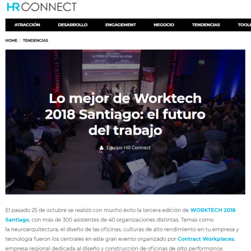 Nota de HR Connect sobre Worktech Santiago
